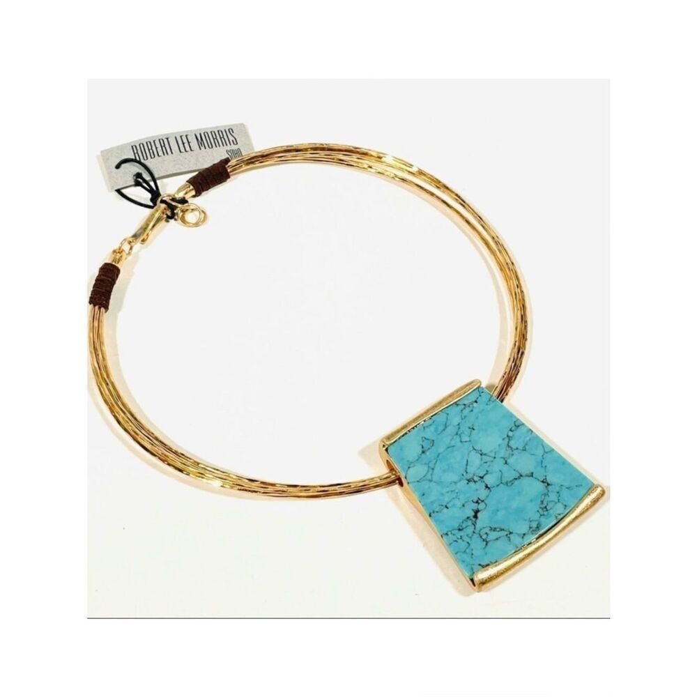 NWT Robert Lee Gold Blue Lapis Choker Necklace New